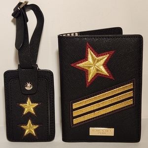 Henri bendel military passport cover and matching hb luggage tag